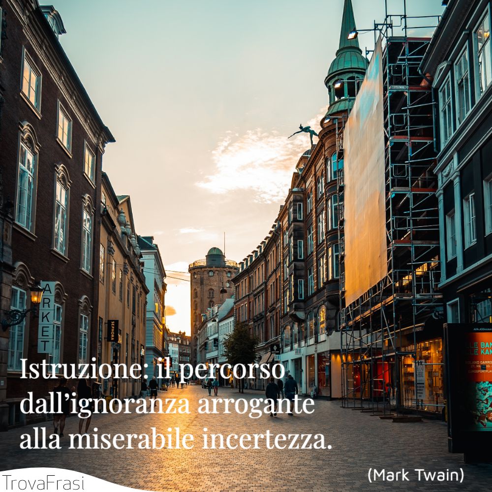 Istruzione: il percorso dall’ignoranza arrogante alla miserabile incertezza.