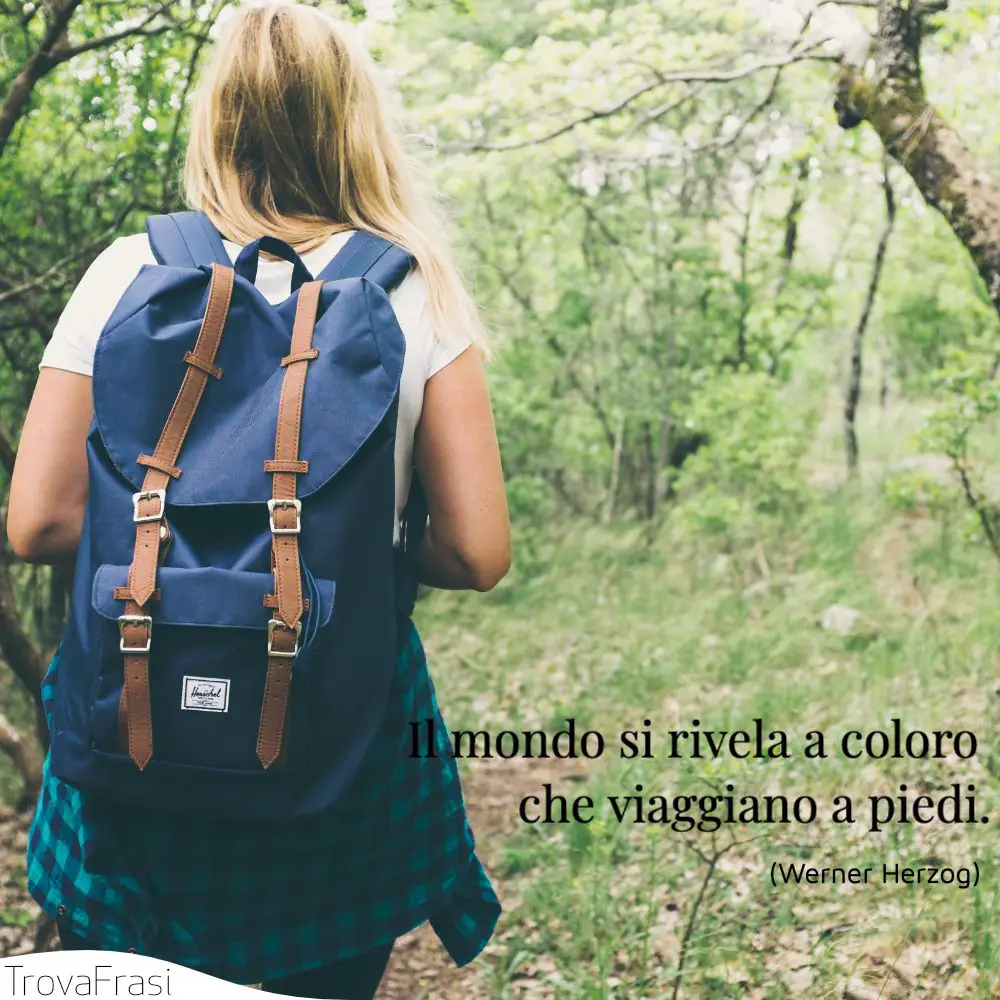 Il mondo si rivela a coloro che viaggiano a piedi.